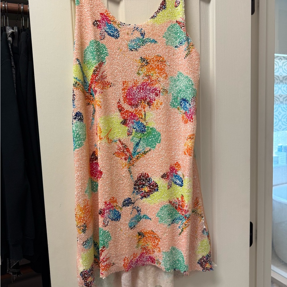 Zara Multicolor Sequin High Low Dress